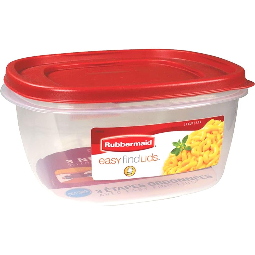 Rubbermaid 2049369 14-Cup Square Container with Red Racer Lid