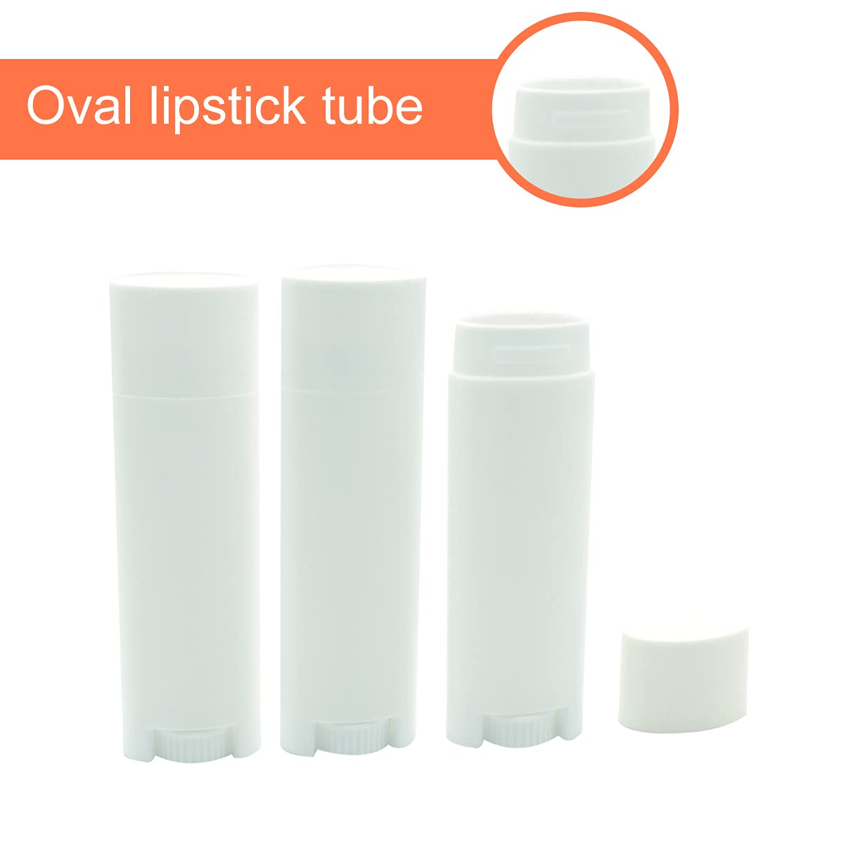 Ewanda Store 5ml Oval Lip Balm Tubes, 100PCS Plastic White Empty Deodorant Containers, Lip Gloss Container Holder With Caps Beauty and Personal Care Ewanda store