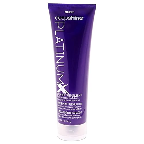 RUSK Deepshine PlatinumX Repair Treatment, Repairs and Moisturizes Chemically Treated or Damaged Hair, Adds Shine to Platinum, Blonde, Gray