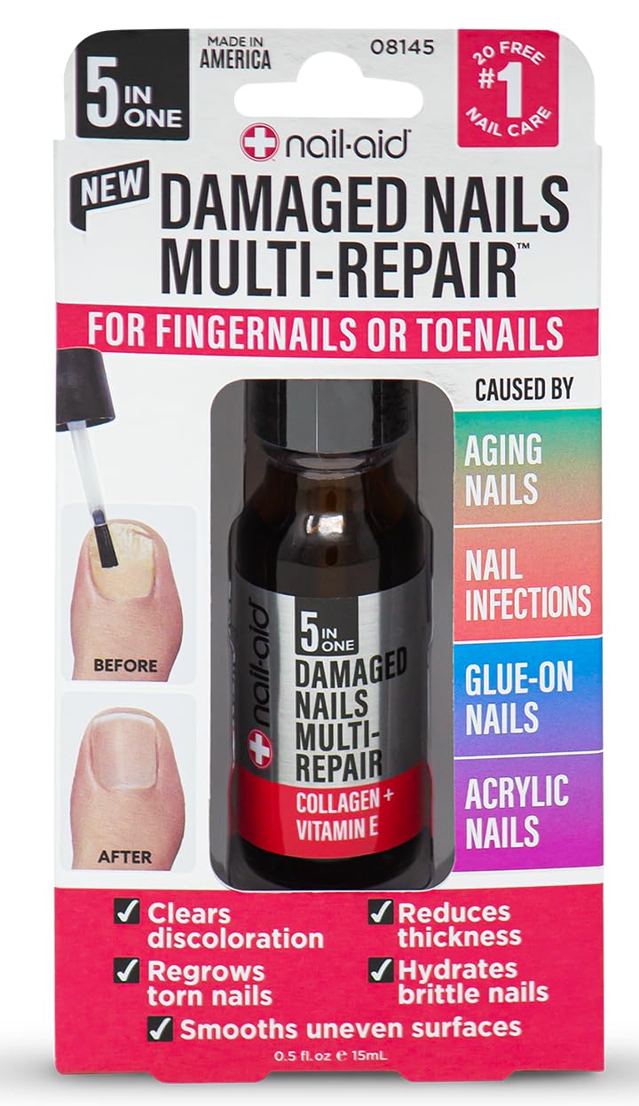 Nail-Aid - 5-in-1 Damaged Nails Multi-Repair for Fingernails or Toenails Beauty & Personal Care Nail-Aid