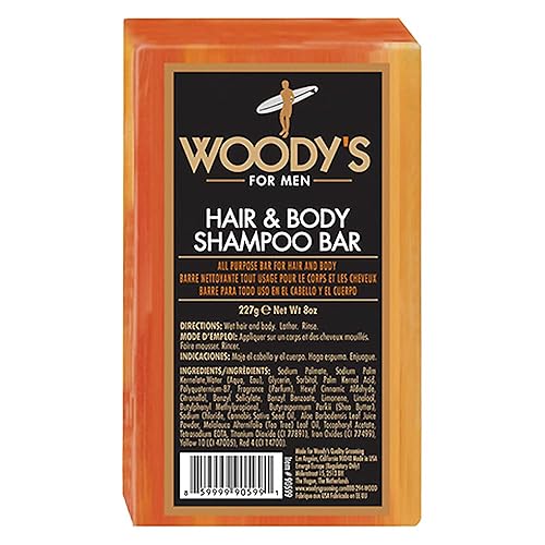 Woody's Men's 2-in-1 Hair & Body Shampoo Bar, Rich, Thick Lather Formula, Conditions, Nourishes, Moisturizes, For All Skin Types, 8 Oz. Beauty & Personal Care Woody's