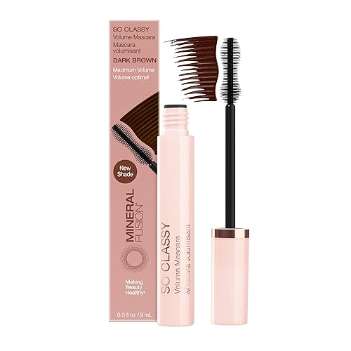 Mineral Fusion So Classy Volumizing & Lengthening Mascara, 0.3 Fl Oz, Dark Brown, Eye Makeup for Dramatic, Fuller Lashes, Helps Prevent Caking…