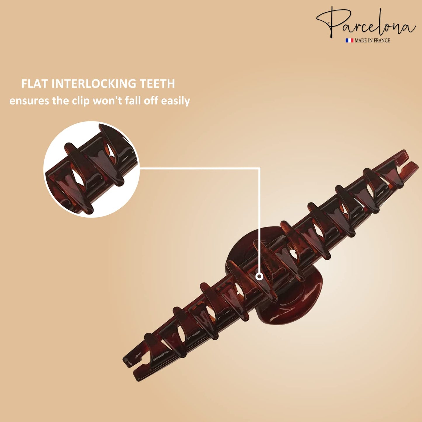 Parcelona French Pinch Tortoise Shell Covered Spring Crystal Jaw Hair Claw Clip Clamp Clutcher for Women