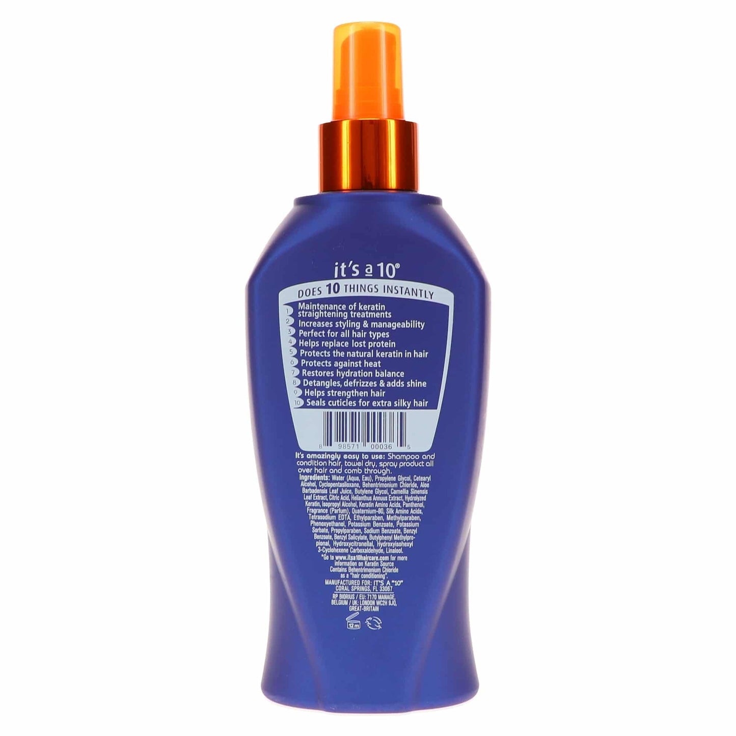 It's a 10 Haircare Miracle Leave-In Plus Keratin Spray, 10 fl. oz (Pack of 2)