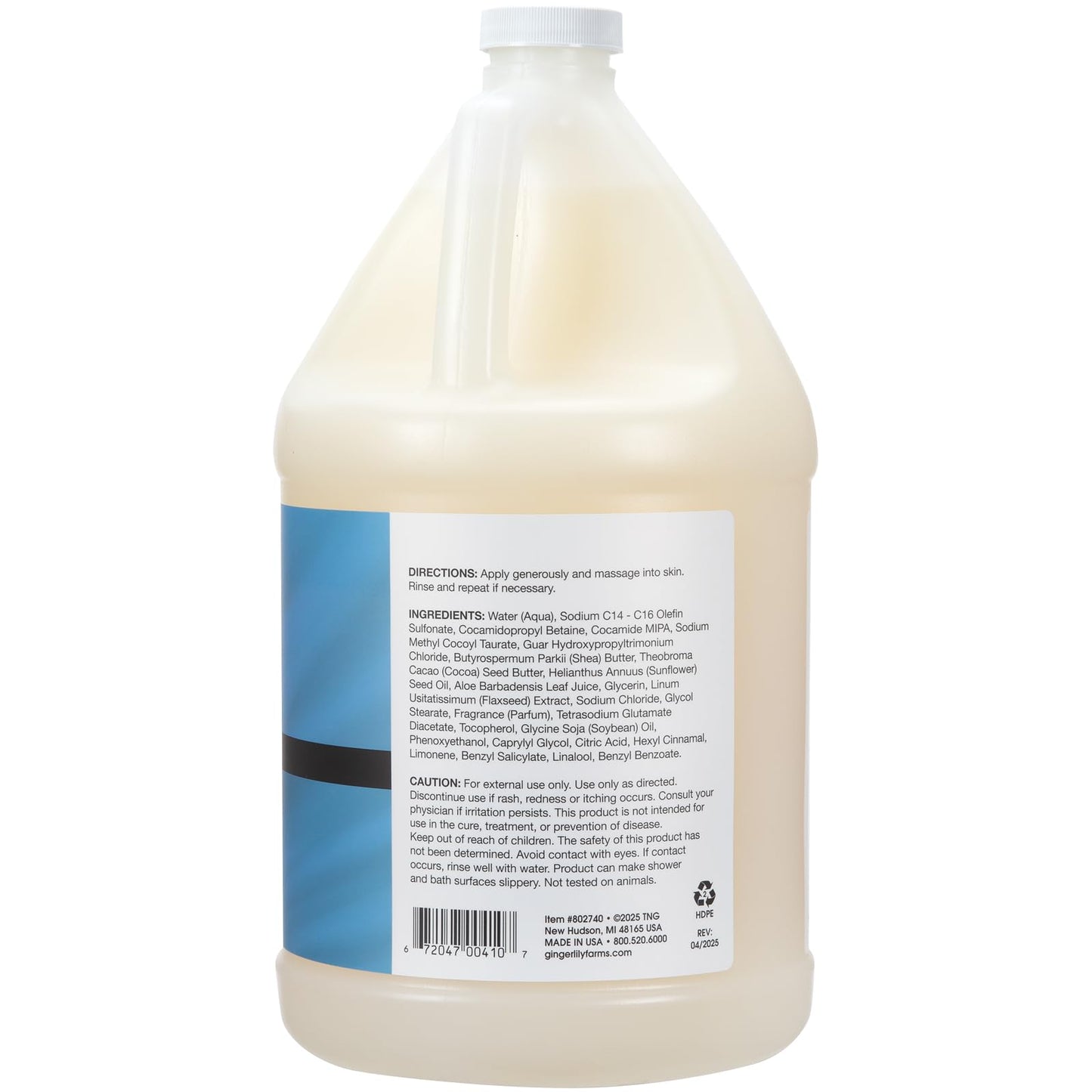 Ginger Lily Farms Botanicals Shea Indulgence Deep Hydration Body Wash, Island Tranquility, 100% Vegan & Cruelty-Free, Green Tea & Lemongrass Scent, 1