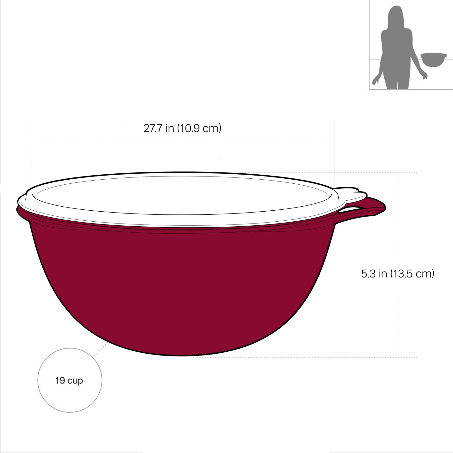 Tupperware Brand Thatsa Medium Prep & Storage Bowl, 4.5L (19 Cup) - Dishwasher Safe & BPA Free - Airtight, Leak-Proof Food Container with Lid…