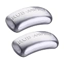 Amco Rub Away Bar, Stainless Steel Odor Absorber (4" x 2.25") - Dishwasher Safe Kitchen & Outdoor Essential for Garlic, Onion, Fishing, Hiking Odors