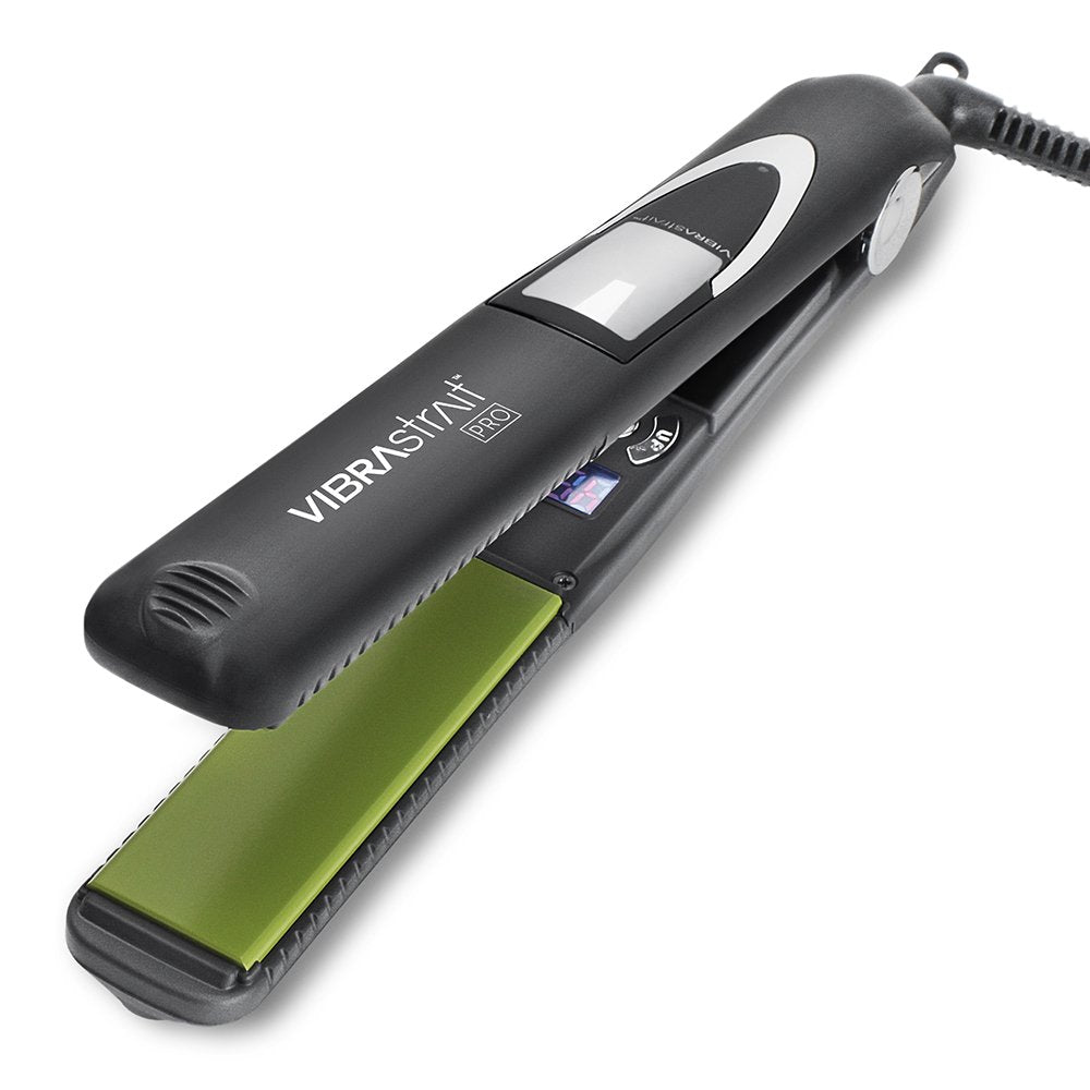 Vibrastrait Pro Vibrating Ceramic Tourmaline Ionic Flat Iron, 1-inch - Fast, Frizz-Free Ceramic Hair Straightener with Easy, Gentle Glide for Waves