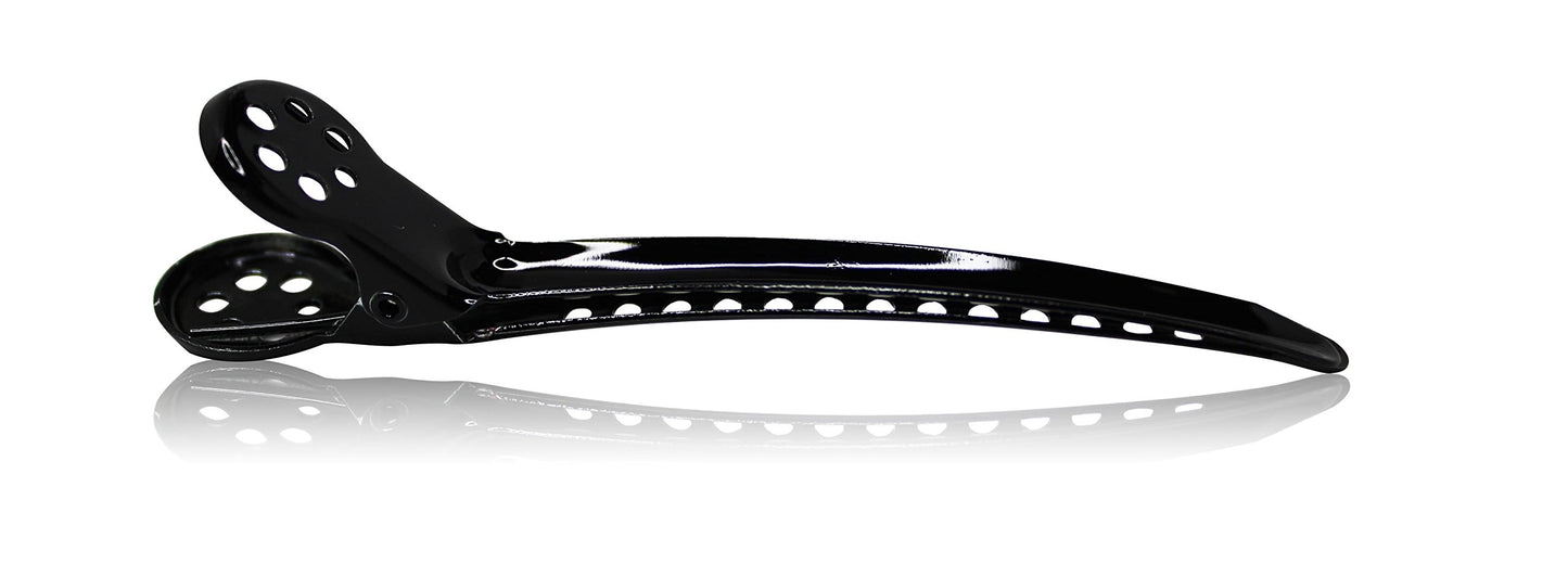 Framar Black Tight Tension Clips For Hair - Set of 4 Professional Hair Clips - Metal Hair Clips for Styling, Stylist Supplies, Hairclips, Hairstylist