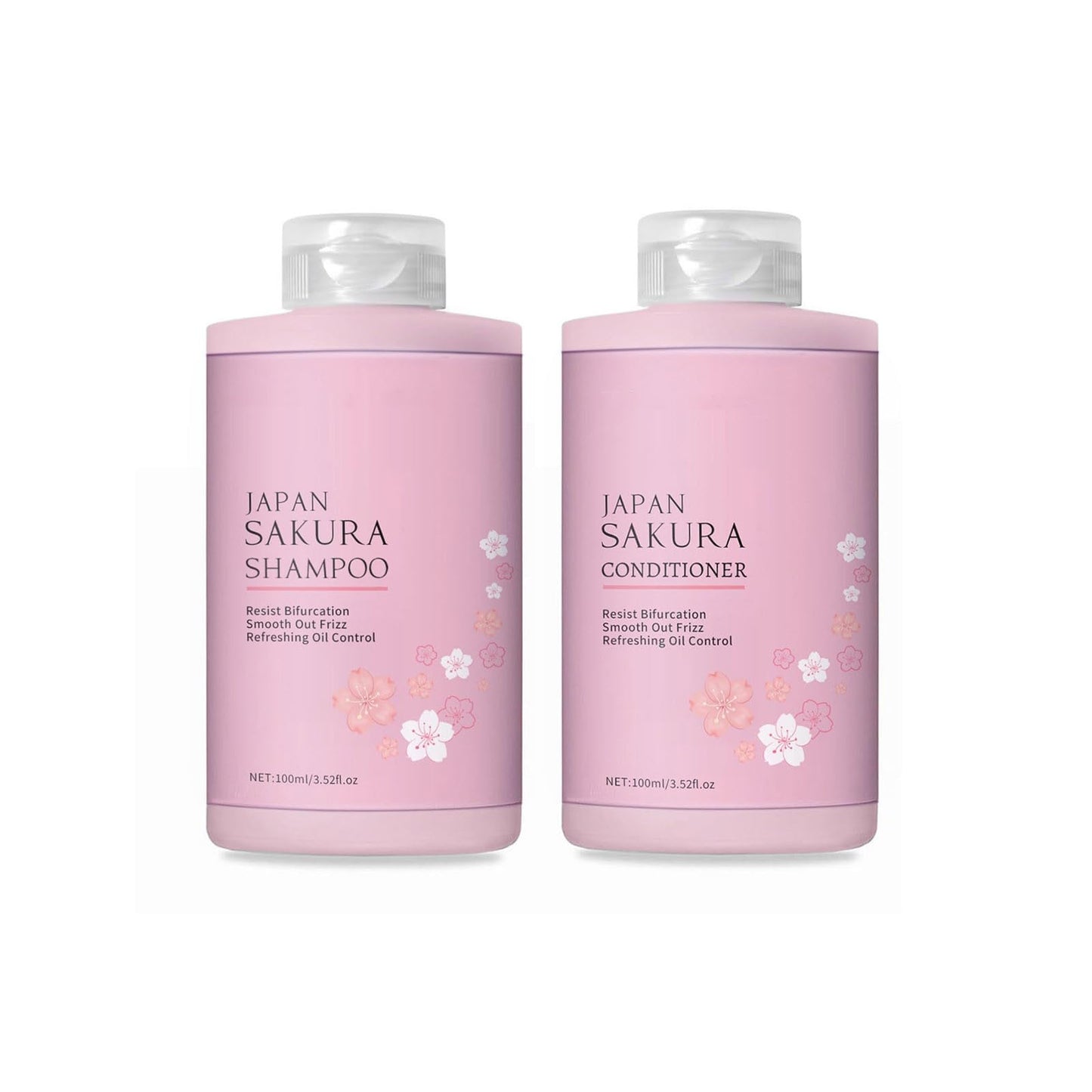 Sakura Shampoo and Conditioner Set, Hair Shampoo and Conditioner for Women, Long Lasting Sakura Scent, Hair Care, Deep Hydration, Frizz Control