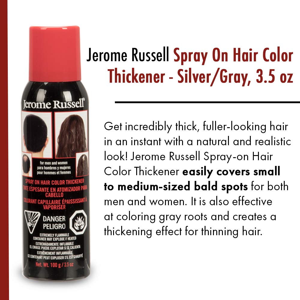 Jerome Russell Hair Color Thickener For Thinning Hair, Silver/Gray, 140 ml