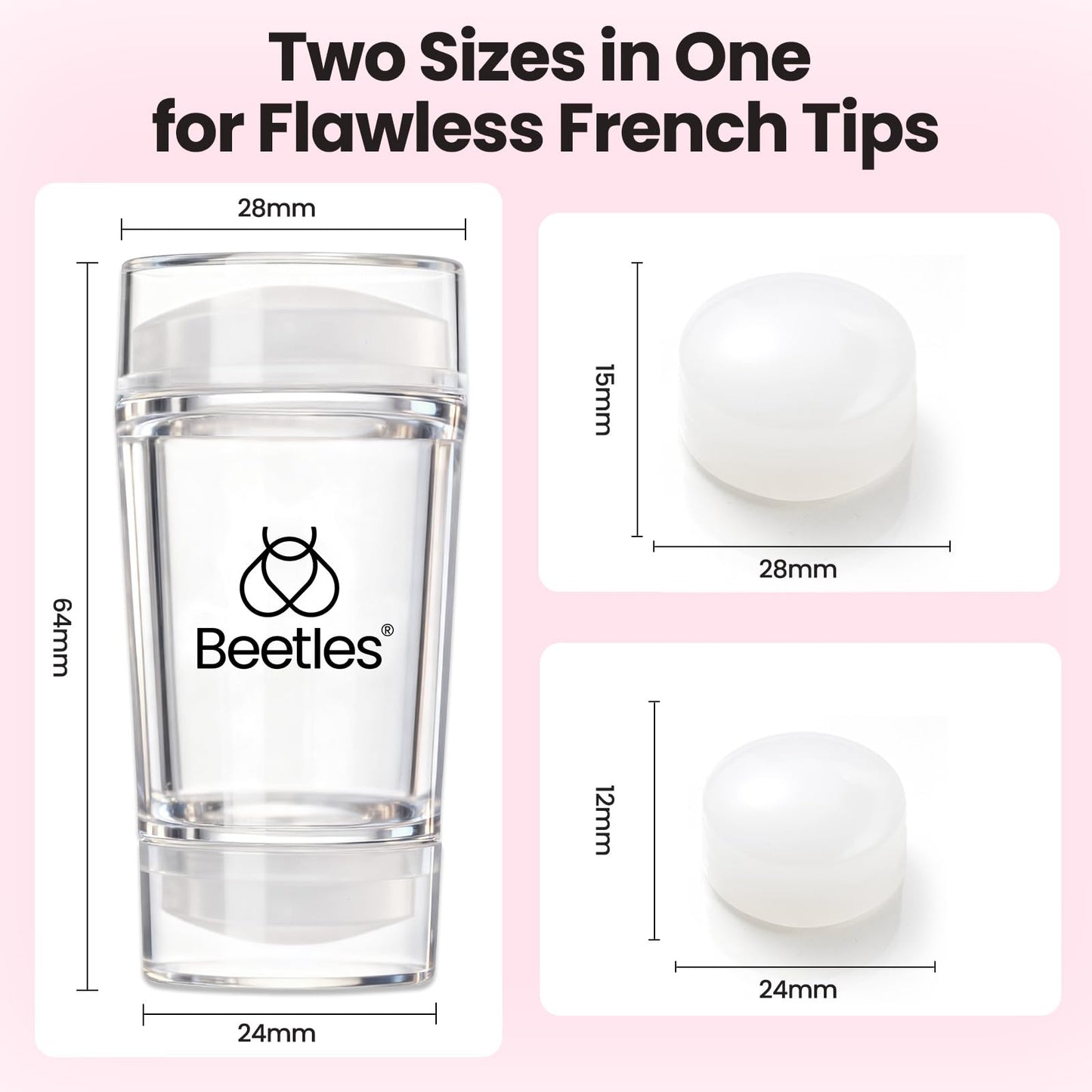 Beetles French Tip Tool Nail Stamp 6Pcs Silicone French Tips Stamp Kit with Replacement Stamper Heads and Scrapers Silicone Nail Art Printing Stuff Beauty and Personal Care beetles Gel Polish