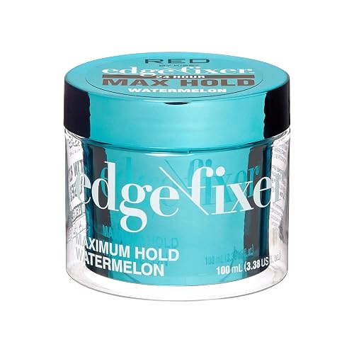 Red by Kiss Edge Fixer Hair Shine Gel, 24 Hour Max Hold, Non-Flaking, Biotin B7 Infused, Natural Styling, Professional Edge Control Wax, Perfect