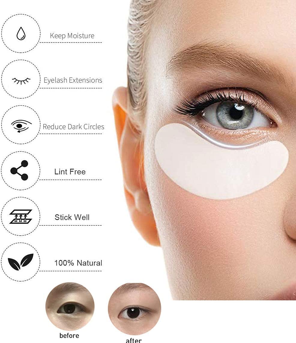 Chargenyang Eyelash Extension Gel Patches Kit Under Eye Gel Pads Eyelash Extension Pads Lint Free False Eyelash Lash Extension Makeup Eye Gel Patches