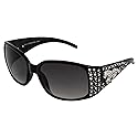 Rodeo Queen Palomino Womens Fashion Sunglasses Black Frame w/Bling Rhinestones & Smoke Gradient Lens