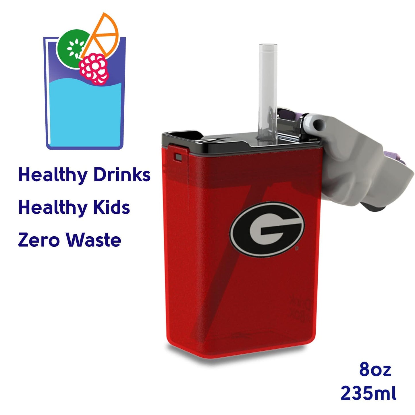 FUNTOPS Reusable Water Bottle | Officially Licensed NCAA Sports Bottle |BPA Free | Dishwasher Safe | University of Georgia | Bulldog Uga Mascot…