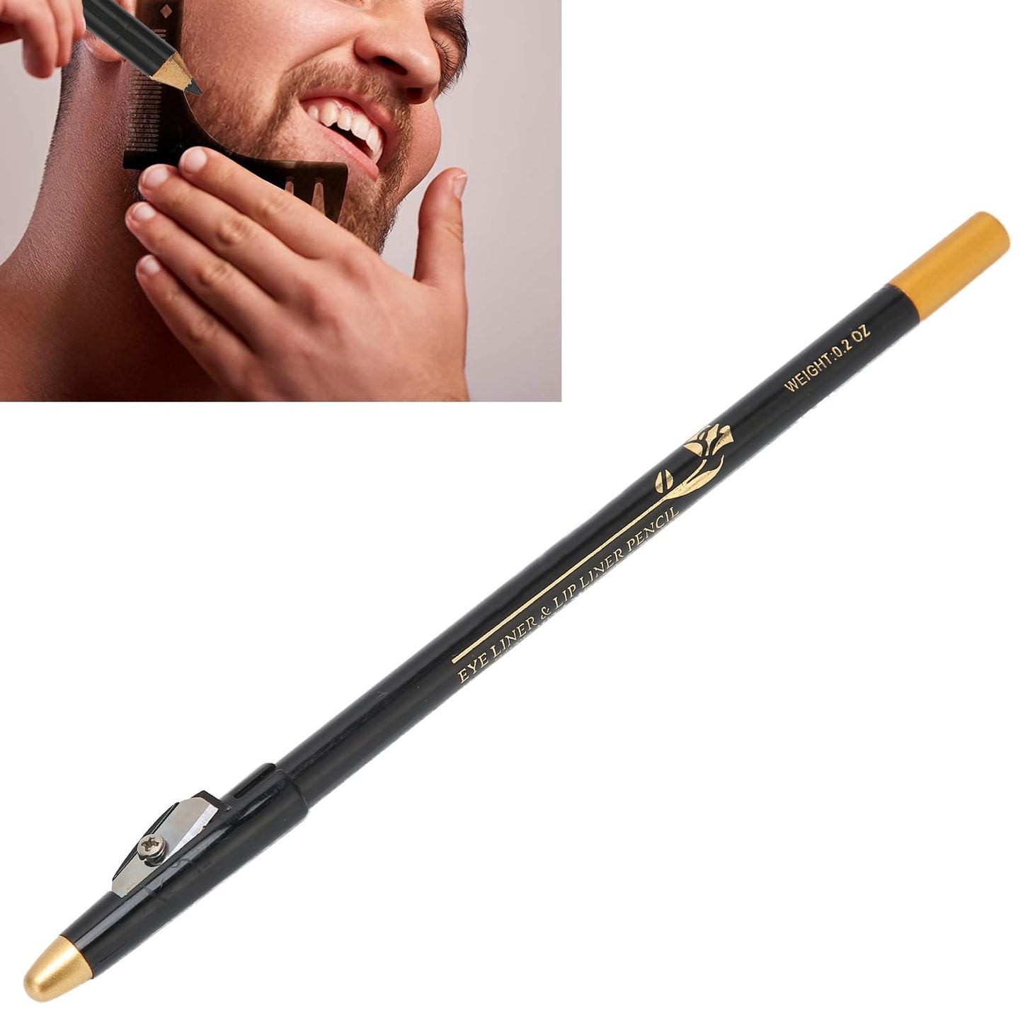 Beard Shaping Pencil, Professional Household Beard Pencil Liner, Beard Pencil Filler, Shaping Styling Tool for Men Baber Shop Home (Black) Beauty and Personal Care Pissente
