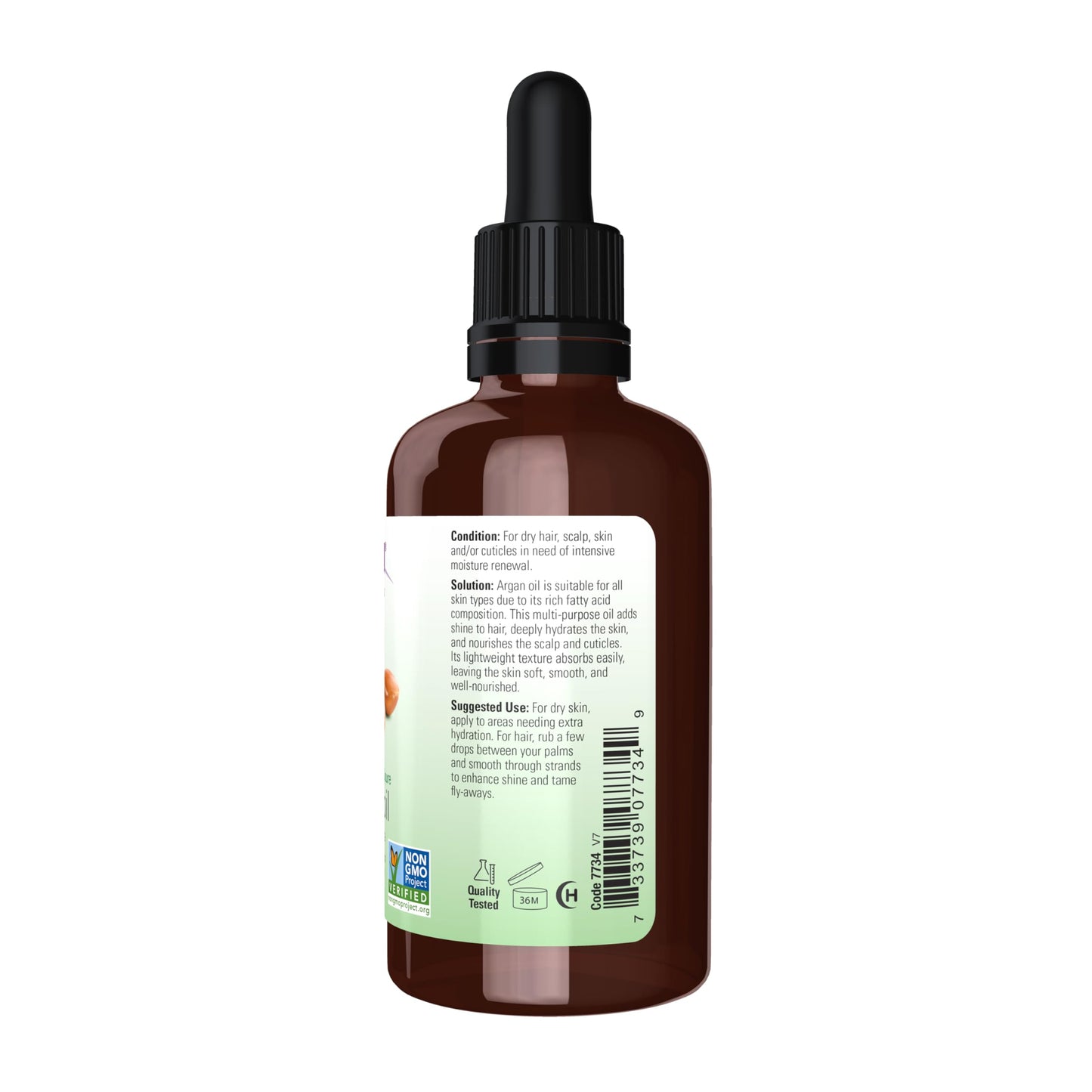 NOW Foods Solutions, Organic Argan Oil, Certified Organic and 100% Pure, "Gold of Morocco" Multi-Purpose Oil, 2-Ounce