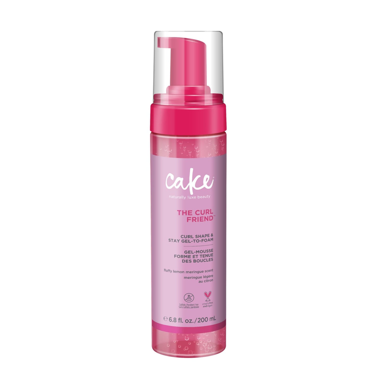 Cake Beauty Gel-to-Foam Curl Styler, The Curl Friend - High Hold & Definition - Frizz Protection- Infused with Coconut Oil & Shea Butter - For Curly