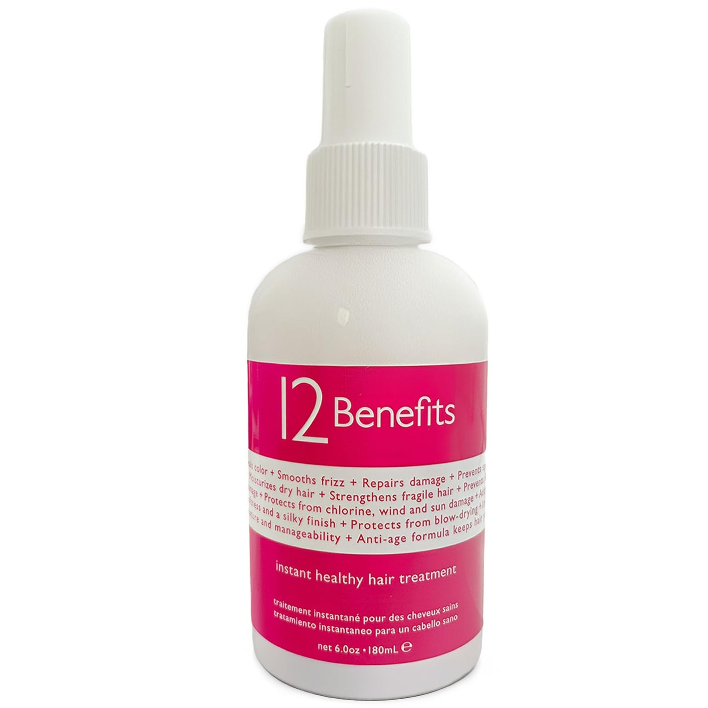 12 Benefits Leave-In Conditioner Spray - Instant Healthy Hair Treatment, Anti-Frizz, Detangles, Strengthens & Repairs, Heat Protection with Quaternium