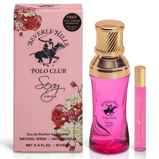 Beverly Hills Polo Club Sexy for Her – Eau de Parfum Spray 3.4 fl oz, Fresh Floral Perfume with Citrus, Jasmine & Rose Notes (Packaging May Vary)