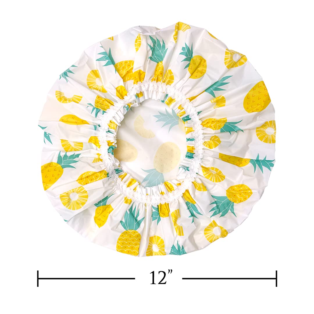 Betty Dain Reusable Vinyl Shower Cap & Bath Cap (4 Pack), Frosted PEVA Elastic Stretch Hem. Waterproof Stretchy Hair Cap for all Hair Lengths