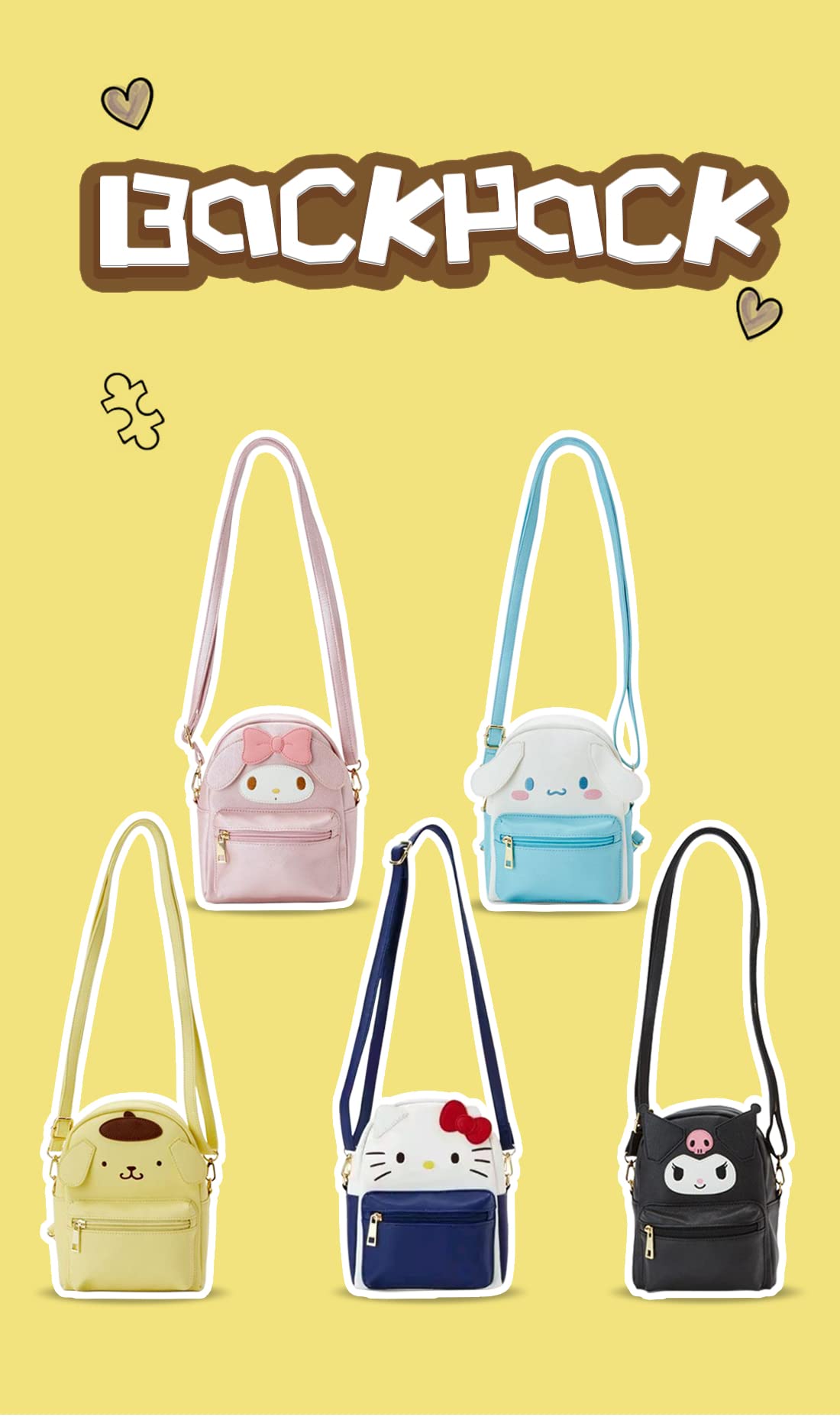 Shuyun Girls Anime Kawaii Mini Backpack + Keychain Anime Cosplay Back Pack Cute Doll Handbag Shoulder Bag(Blue)
