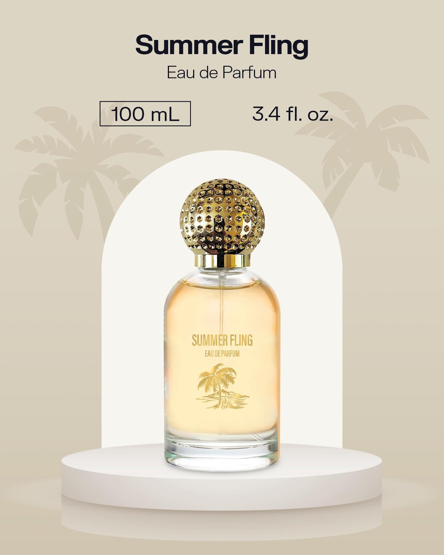PB ParfumsBelcam Summer Fling Eau de Parfum for Women - Warm Beachy Gourmand Perfume with Pistachio, Coconut, Salted Caramel & Jasmine - Soft Fragrance Spray, Everyday Perfume for Women, 3.4 Fl Oz