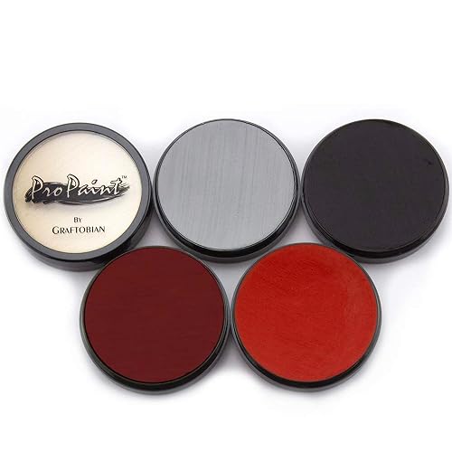 Graftobian Makeup ProPaint Face & Body Paint - Death's Door 5 Color Set 5oz - Halloween & Costume Makeup for Adults - Body & Face Paint