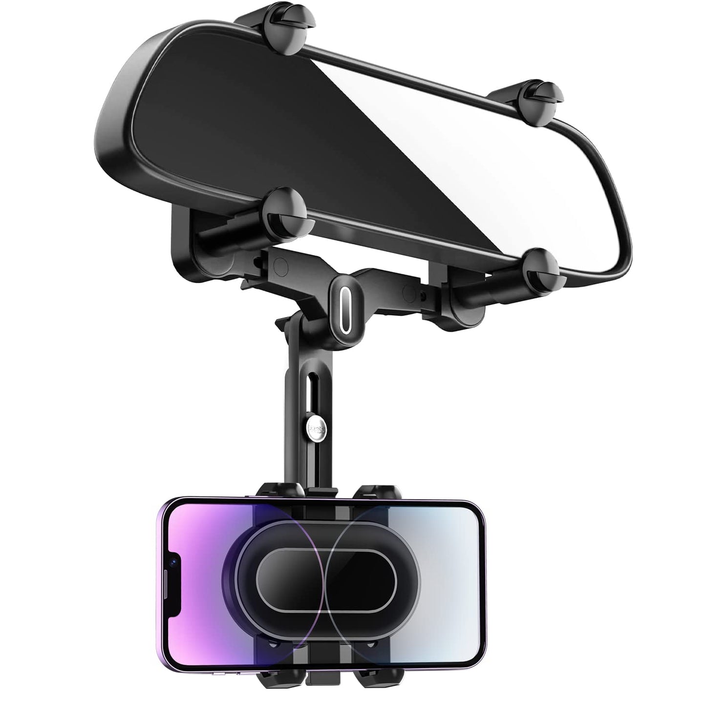 WUITIN Rearview Mirror Phone Holder for Car,360°Rotatable and Retractable Multifunctional Rear View Mirror Phone Holder,Four Corners Fixed Anti-Shake…