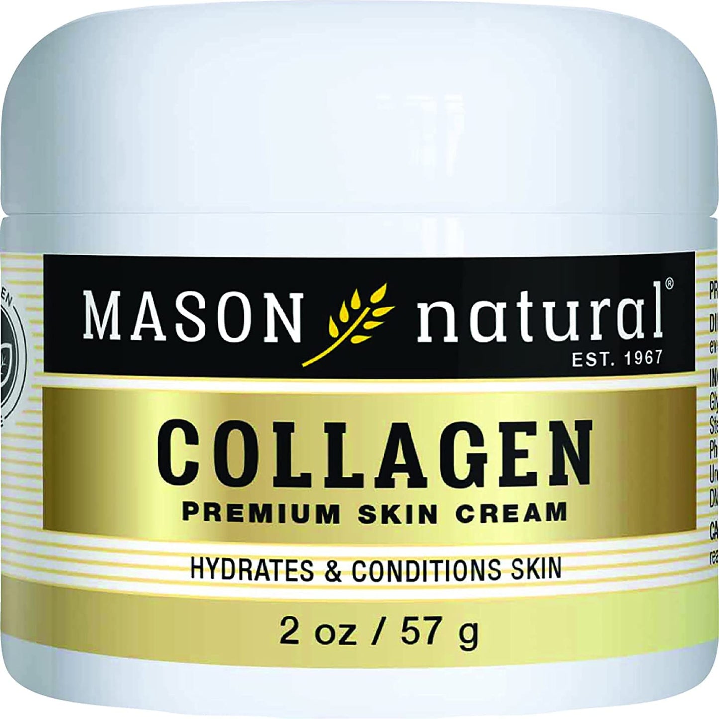 MASON NATURAL Collagen Premium Skin Cream - Anti Aging Face and Body Moisturizer, Intense Skin Hydration and Firmness, Pear Scent, Paraben Free, 2 OZ