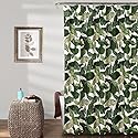 Lush Decor Tropical Paradise Shower Curtain Single 72" W x 72" L Green - Tropical Shower Curtains for Bathroom - Bathroom Curtain - Coastal Decor