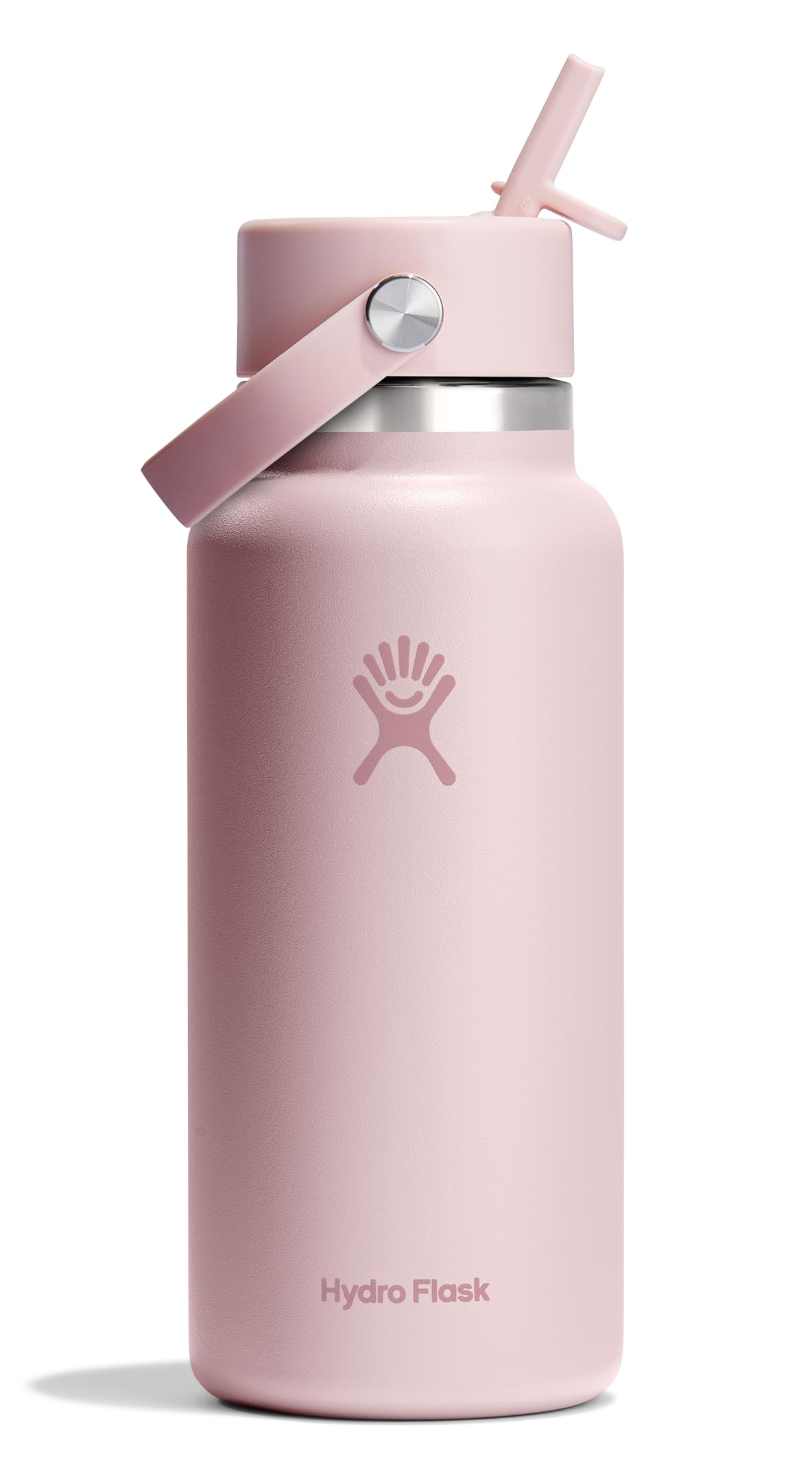 Hydro Flask Water Bottle - Insulated Stainless Steel - Wide Mouth Flex Straw Lid, Non Spill, Leakproof and Refillable in 32 Oz Tonal Trillium