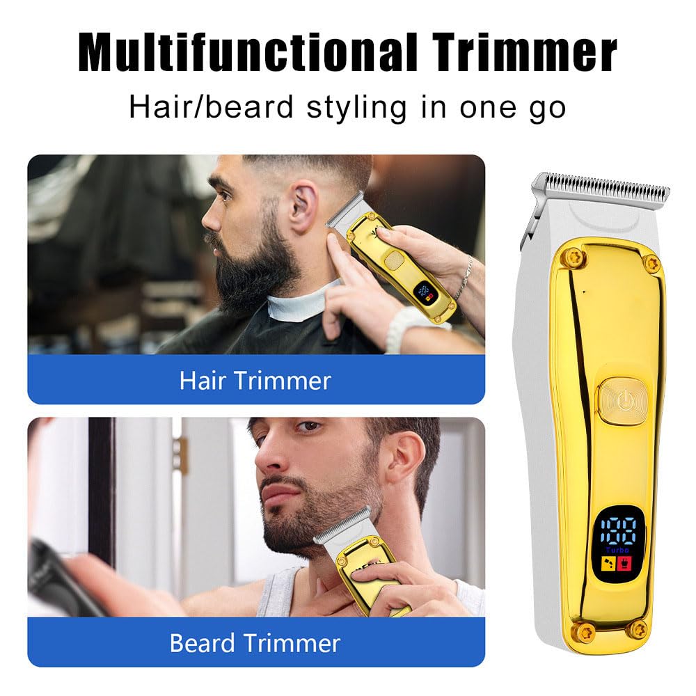 Hair Clippers for Men, Professional, Cordless Clippers & Trimmer Set, Super Quiet, Clippers for Hair Cutting Kit with LED Display, 5W Powerful Motor Beauty and Personal Care QDKVTNDJZ