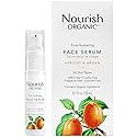 Nourish Organic Face Serum, Apricot & Argan - Pure Hydrating Facial Serum with Vitamin C and Vitamin A + Washable Cotton Round