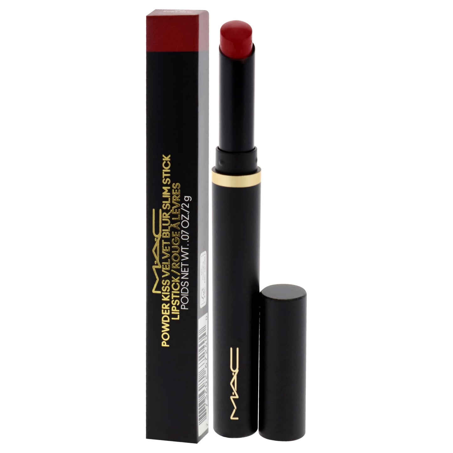 MAC Powder Kiss Velvet Blur Slim Stick - 889 Ruby New for Women - 0.07 oz Lipstick