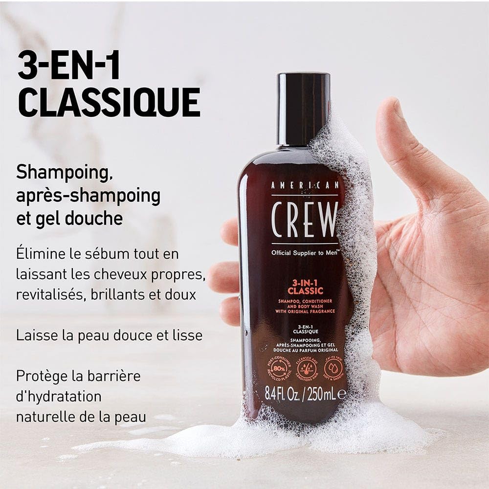 AMERICAN CREW 3 N 1 Shampoo, Conditioner and Body Wash 3.3 oz