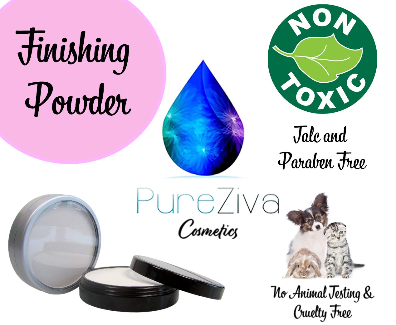 Pure Ziva Large Size Pressed HD Translucent Neutral No Color Invisible Matte Finishing Setting Powder Shine Free Reduce Fine Lines and Wrinkles