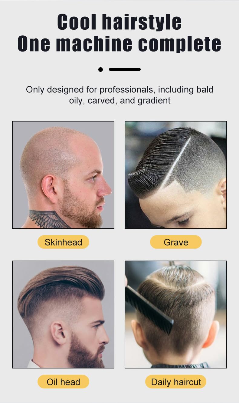 Hair Clippers for Men, Professional, Cordless & Trimmer Set, Super Quiet, for Cutting Kit with LED Display, 5W Powerful Motor, for Barber Home Use Beauty and Personal Care QDKVTNDJZ
