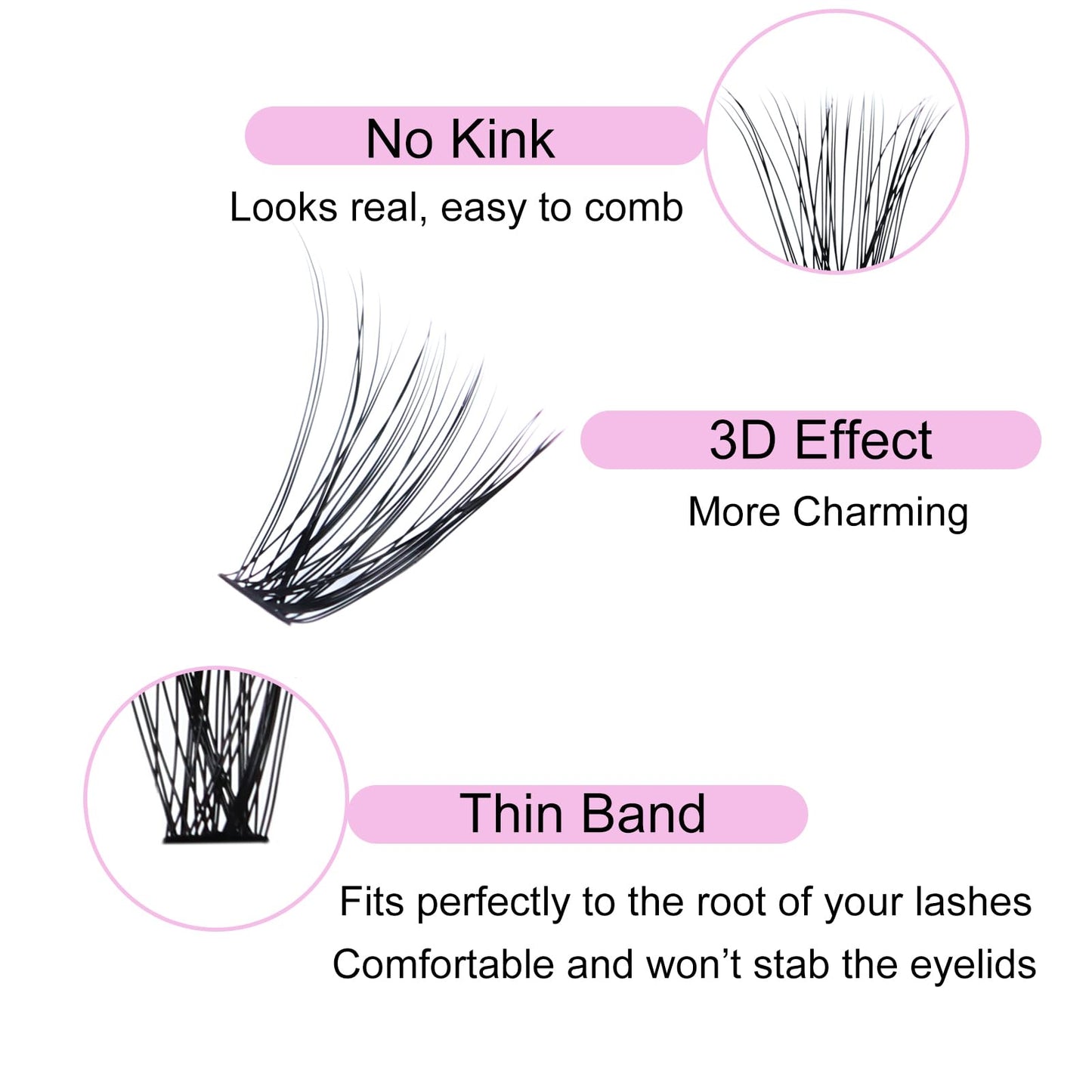 Cluster Lashes 240pcs 20D+40D Mixed Tray DIY Eyelash Extension D Curl Long Individual Lashes Faux Mink Lash Clusters Extensions Black Beauty and Personal Care LAUBESS