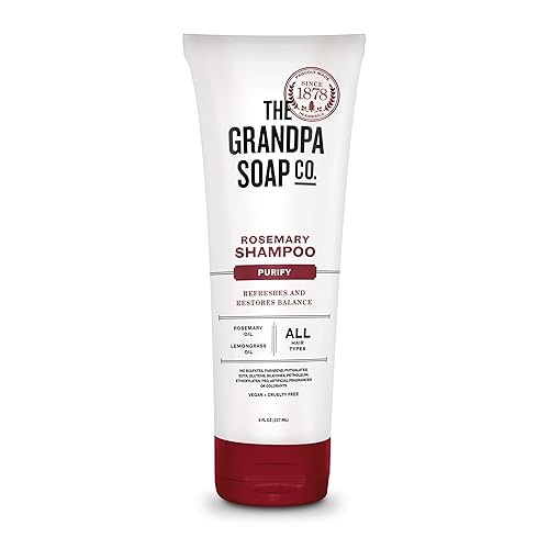 The Grandpa Soap Company Shampoo - Purifying With Rosemary and Lemongrass Oils, Leaves Scalp and Hair Feeling Clean and Fresh, All Hair Types, Vegan
