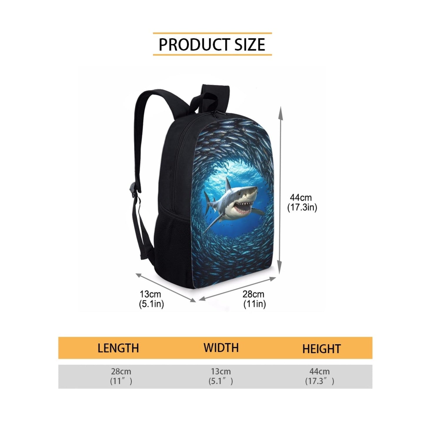 Showudesigns Shark Backpack for Primary Boys Girls Ocean Bookbag Elementary School Kids Back Bag Blue Animal Bagpack