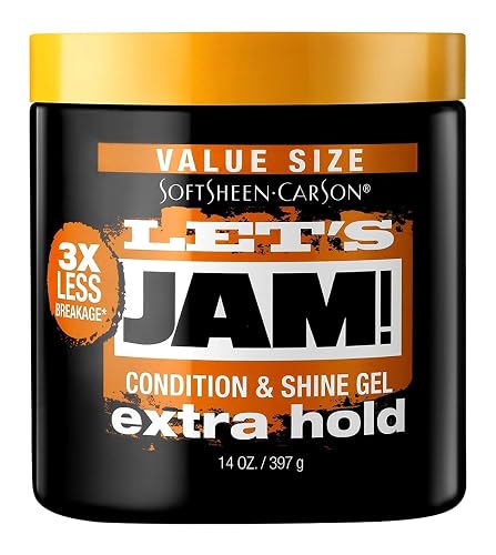 Lets Jam Condition & Shine Gel Extra Hold 14 Ounce Jar (414ml) (6 Pack)