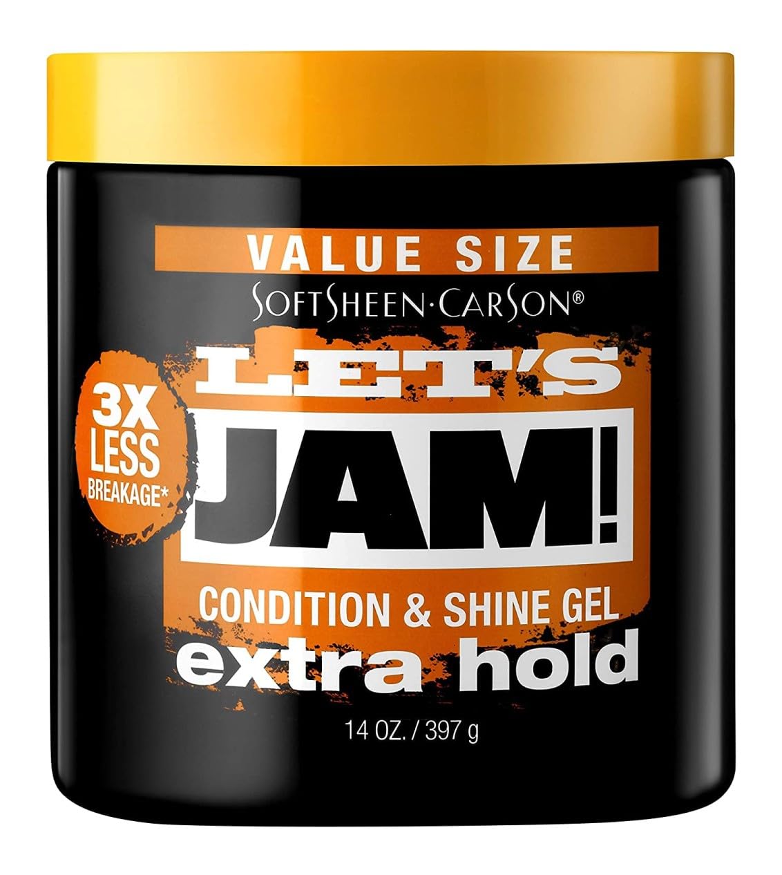 Lets Jam Condition & Shine Gel Extra Hold 14 Ounce Jar (414ml) (3 Pack)