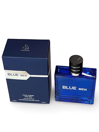 United Scents BLUE MEN Eau de Parfum for Men, 3.4 Fl Oz, Notes: Grapefruit, Lemon, Mint, Vetiver