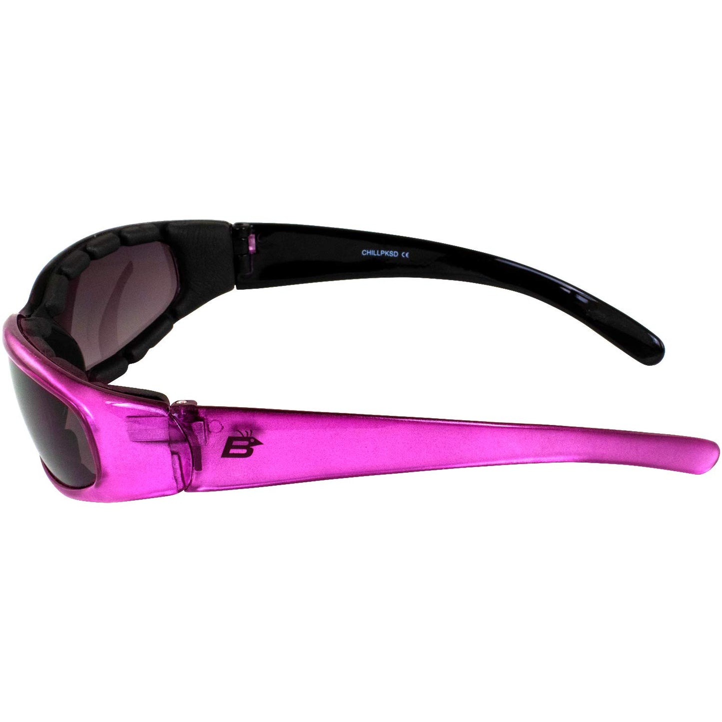 Birdz Eyewear Chill Women's Motorcycle Sunglasses 2 Pairs Padded Pink & Purple Frames Super Dark Lenses