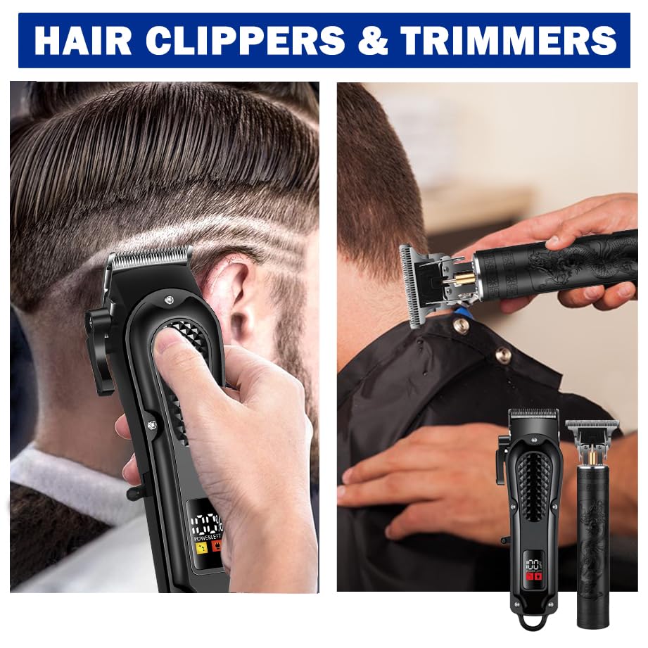 OIYO Cordless Hair Clippers for Men, Self Haircut Kit for Men Electric Clippers and Trimmers, Grooming Rechargeable Beard Trimmer with Adjustable Beauty and Personal Care OIYO