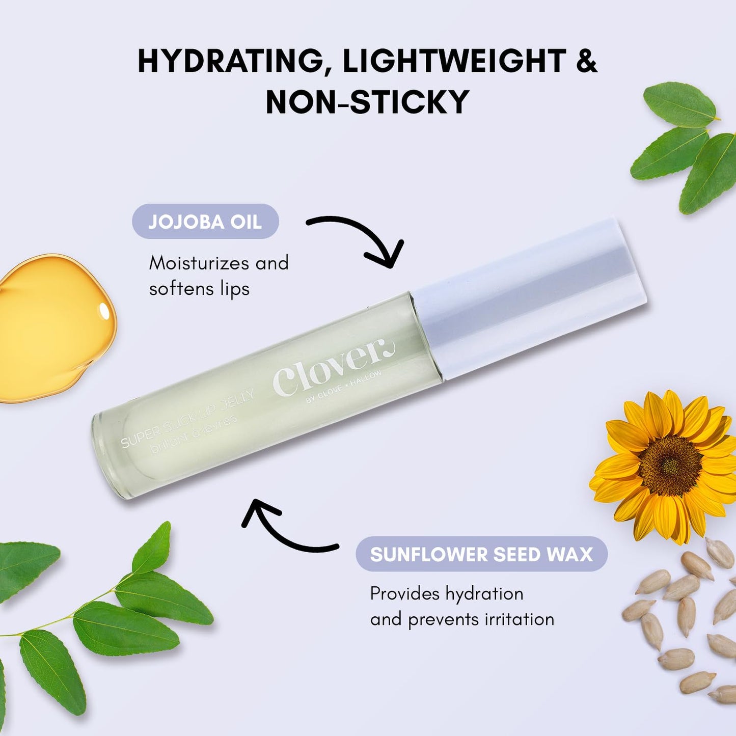 Clover Super Slick Lip Gloss | Non Sticky Lip Jelly, Moisturizing And Hydrating Pigmented Lip Gloss | Cruelty-Free & Vegan Lip Makeup | Shade - Go To