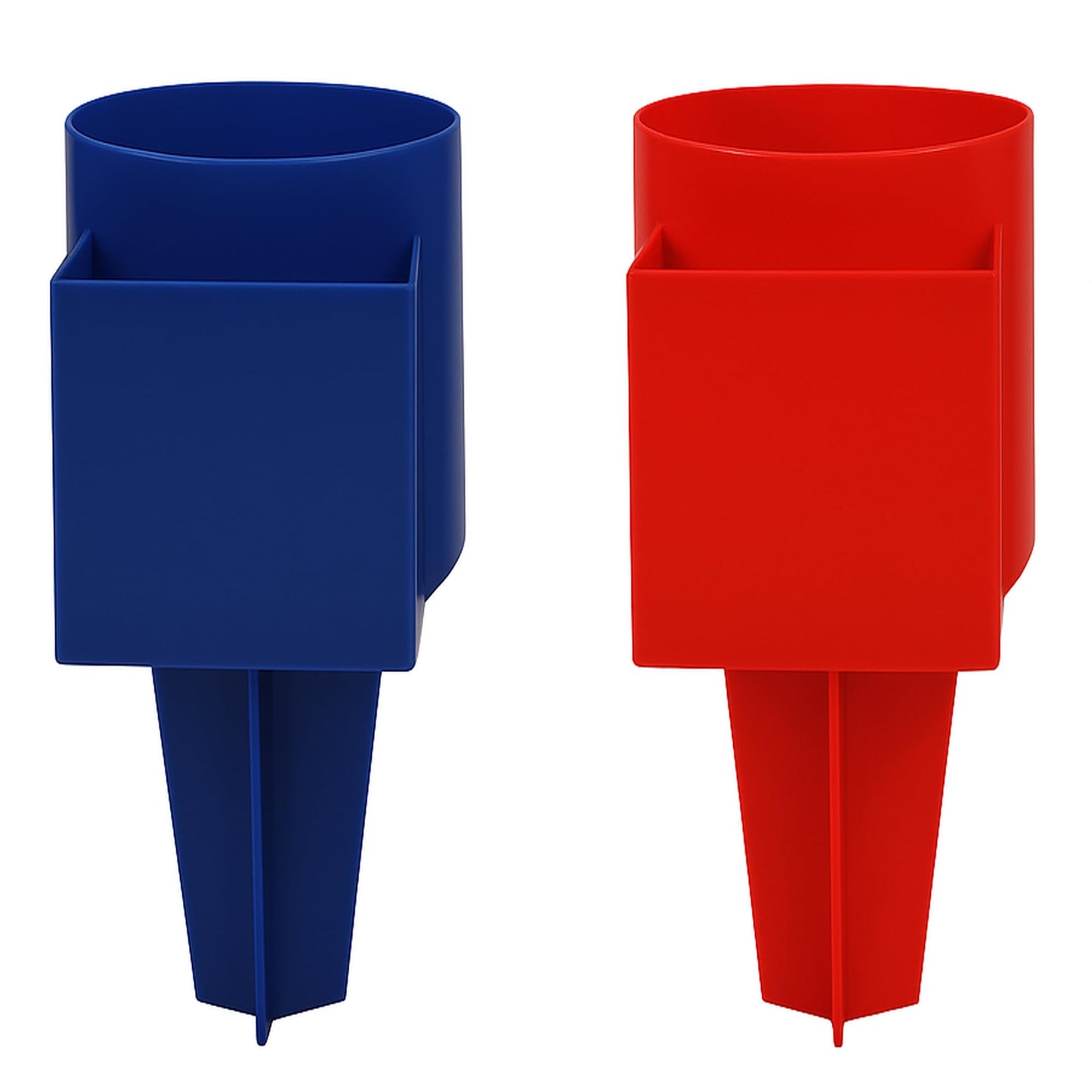 2-Pack Beach Drink and Phone Holder with Pocket - Sand Spike Cup Organizer for Sunglasses, Keys, and More - Ideal for Beach, Garden, and Outdoor…