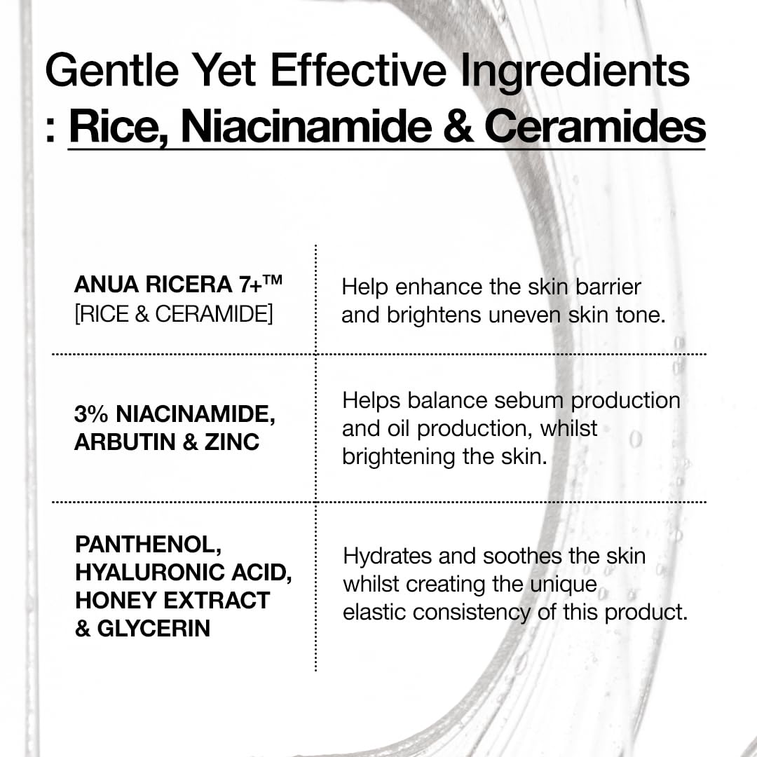 Anua Rice Ceramide 7 Hydrating Barrier Serum, Moisturizing Face Serum, Non-comodogenic, Hyaluronic Acid, Niacinamide, Lightweight, Fragrance Free Beauty and Personal Care ANUA